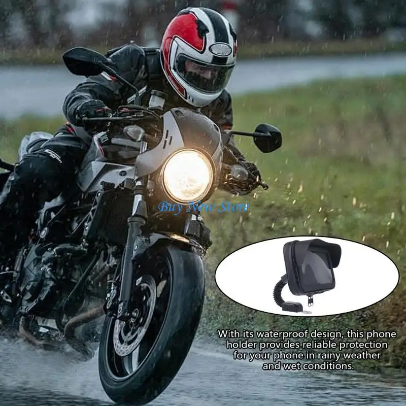 

20CE Motorbike Phone Bag Motorcycle Rearview Phone Holder Stand Waterproof Bag