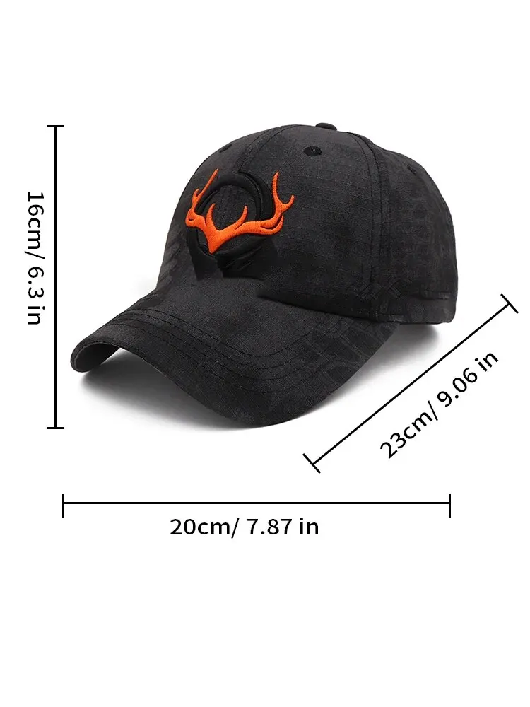 Little Elk Pattern Hat Outdoor Sports Camouflage Animal Embroidered Baseball Cap for Men and Women