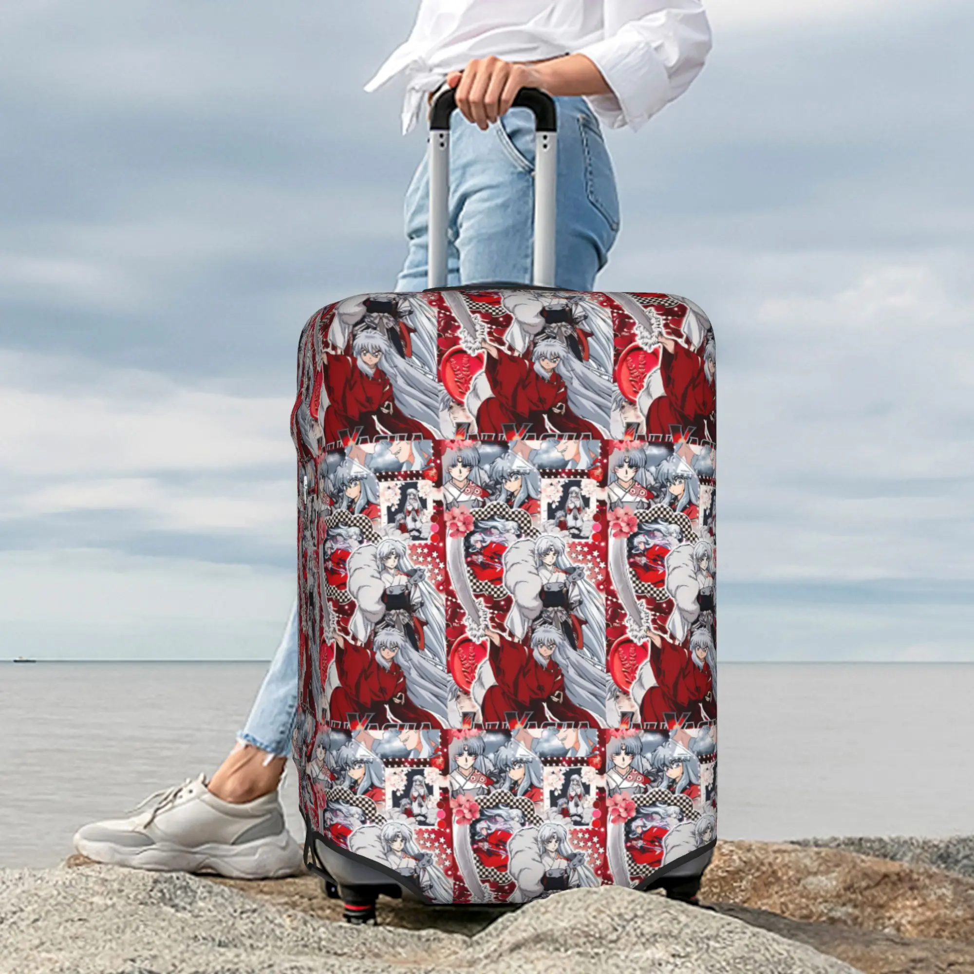 Custom I-Inuyashaes Anime Luggage Cover Elastic  Travel Suitcase Protective Covers Fits 18-32 Inch view 6