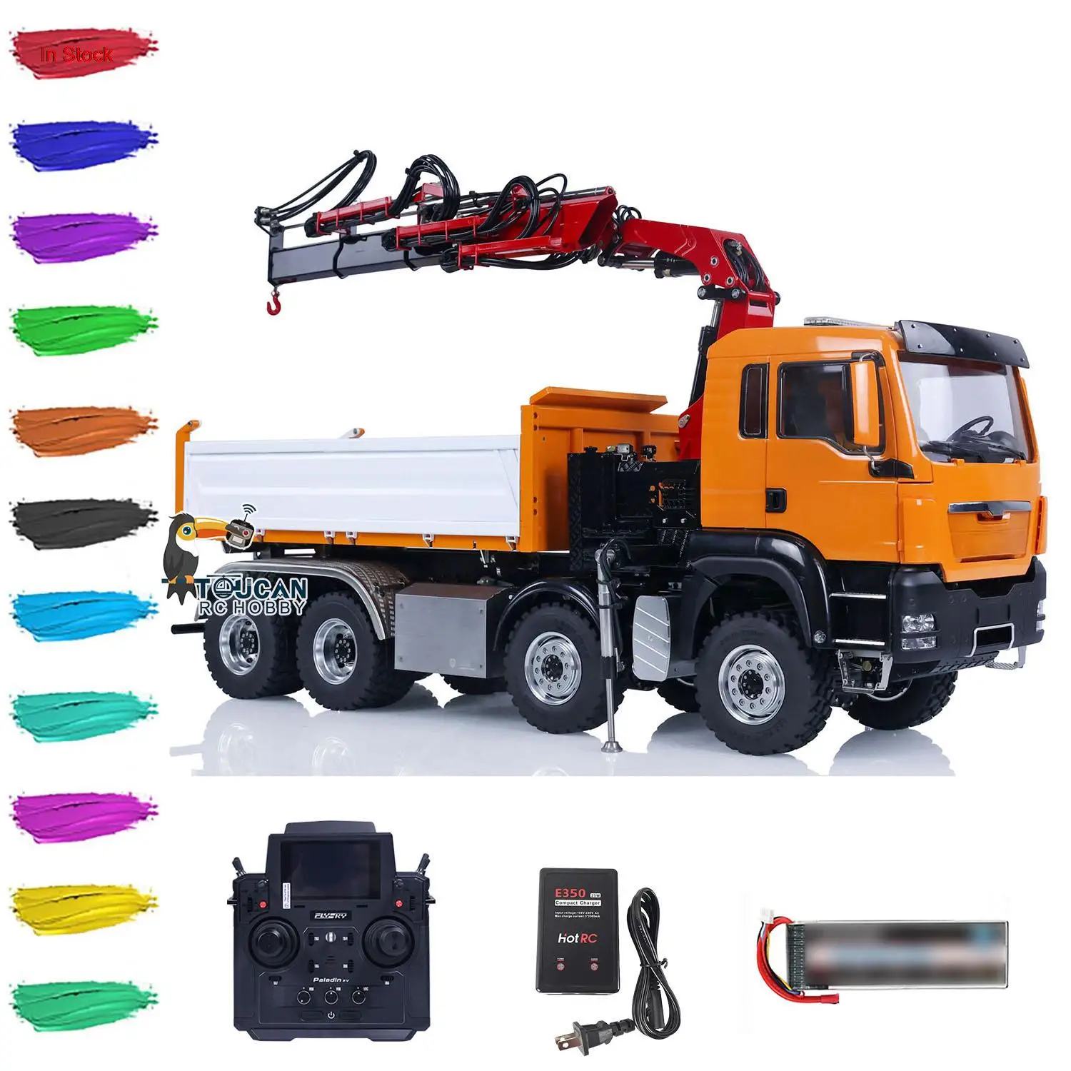 LESU 1/14 Metal 3-Ways RC Hydraulic Dump Trucks 8X8 Painted Remote Control Crane RTR Tippers Cars Christmas Present Boys Toys