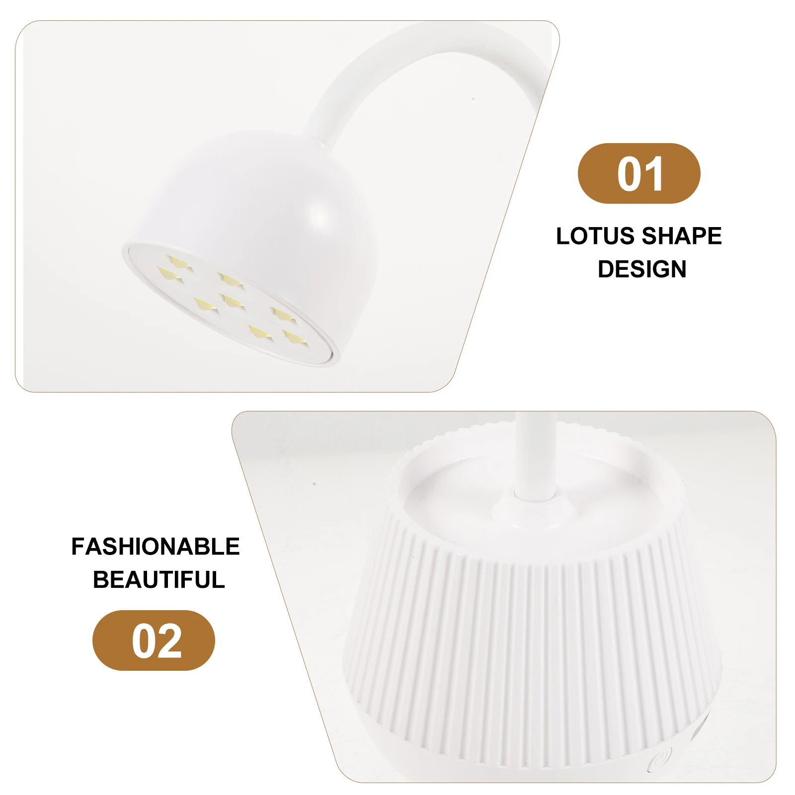 مصباح أظافر LED قابل للتعديل لتجفيف طلاء الأظافر بالأشعة فوق البنفسجية مع مصباح معالجة للأظافر صديق للبشرة معقوفة