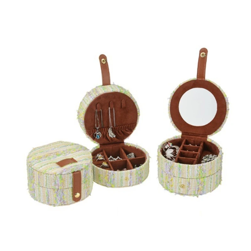 

Фланелевая шкатулка для драгоценностей, маленькая портативная коробка для хранения колец, дорожное ожерелье, серьги, браслет, витрина, органайзер для ювелирных изделий, подарок