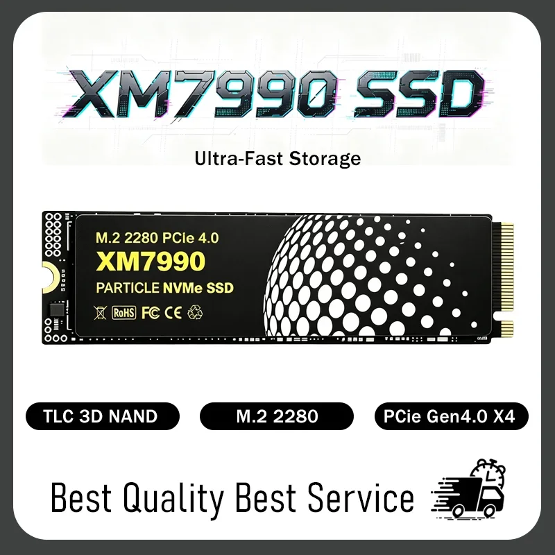 XM7990 M.2 NVMe SSD 500GB 1TB 2TB 4TB, PCIe 4.0 High Speed Gaming Internal Solid State Drive for Laptop PC