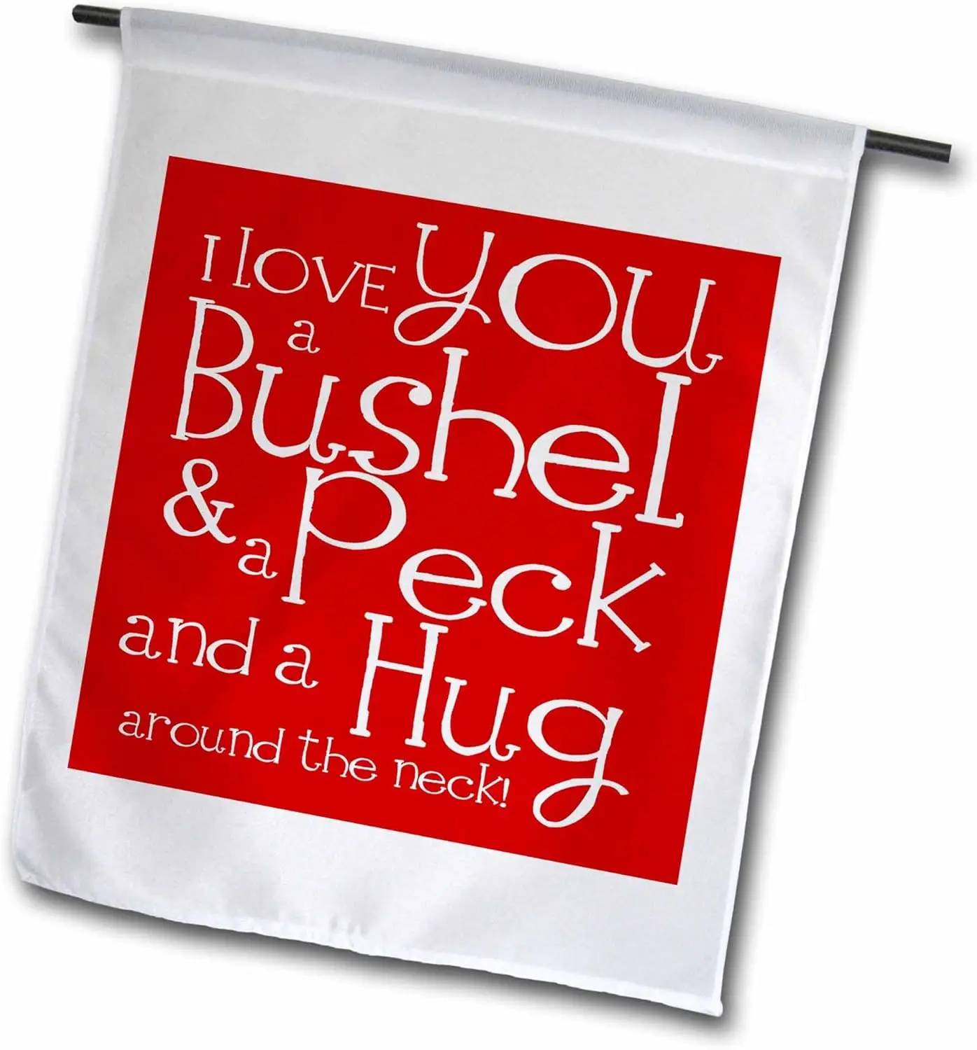 3dRose fl_193475_1 I Love You a Bushel and a Peck Red Garden Flag, 12 by 18-Inch