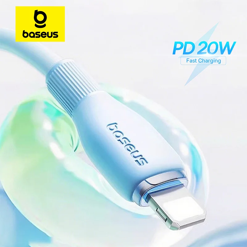 Baseus USB-C-Kabel für iPhone 14 13 12 11 Pro Max Xs Plus 20 W flüssiges Silikagel-Schnellladekabel Typ C für iPad MacBook