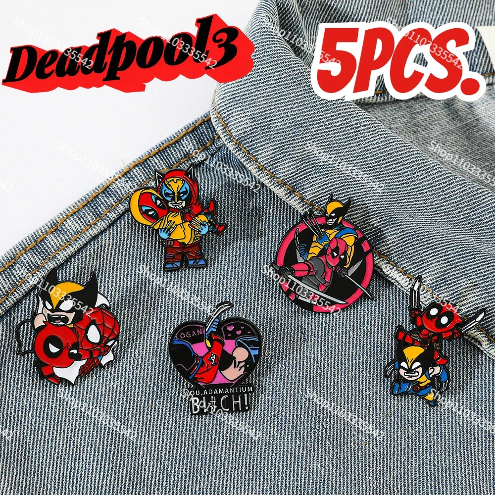 Deadpool Brooches Cartoon Creative Personality Film and Television Characters  Wolverine Badges Drop Oil Alloy Pin Accessories