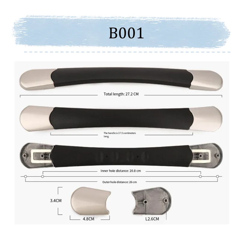 For B007  Luggage Spinner Wheel Handle Replacement Parts Metal Core Reinforcement Anti-Slip Stripes Suitable For Checked Luggage