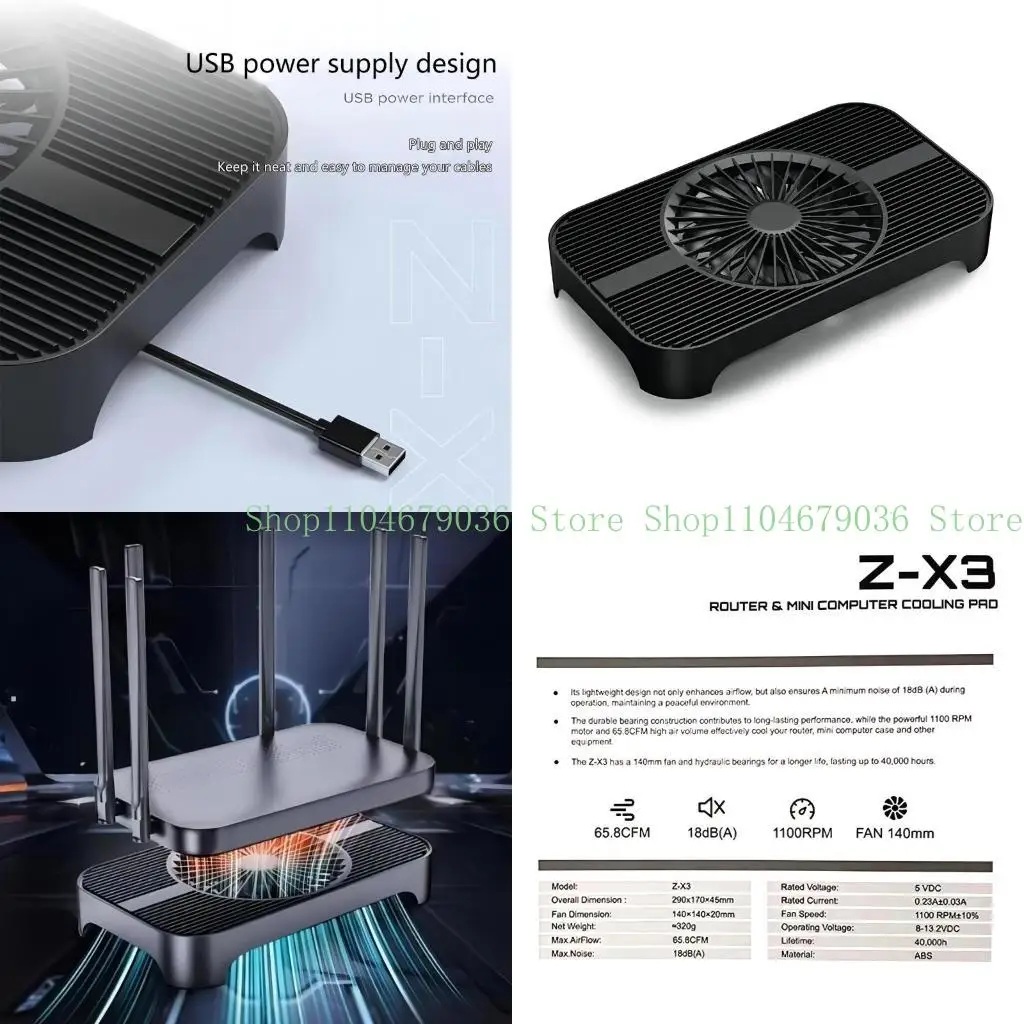

652F 5V USB Router Fan Box Coolers 29x17x4,5см DIY Coolers Охлаждение вентилятор настольный вентилятор.