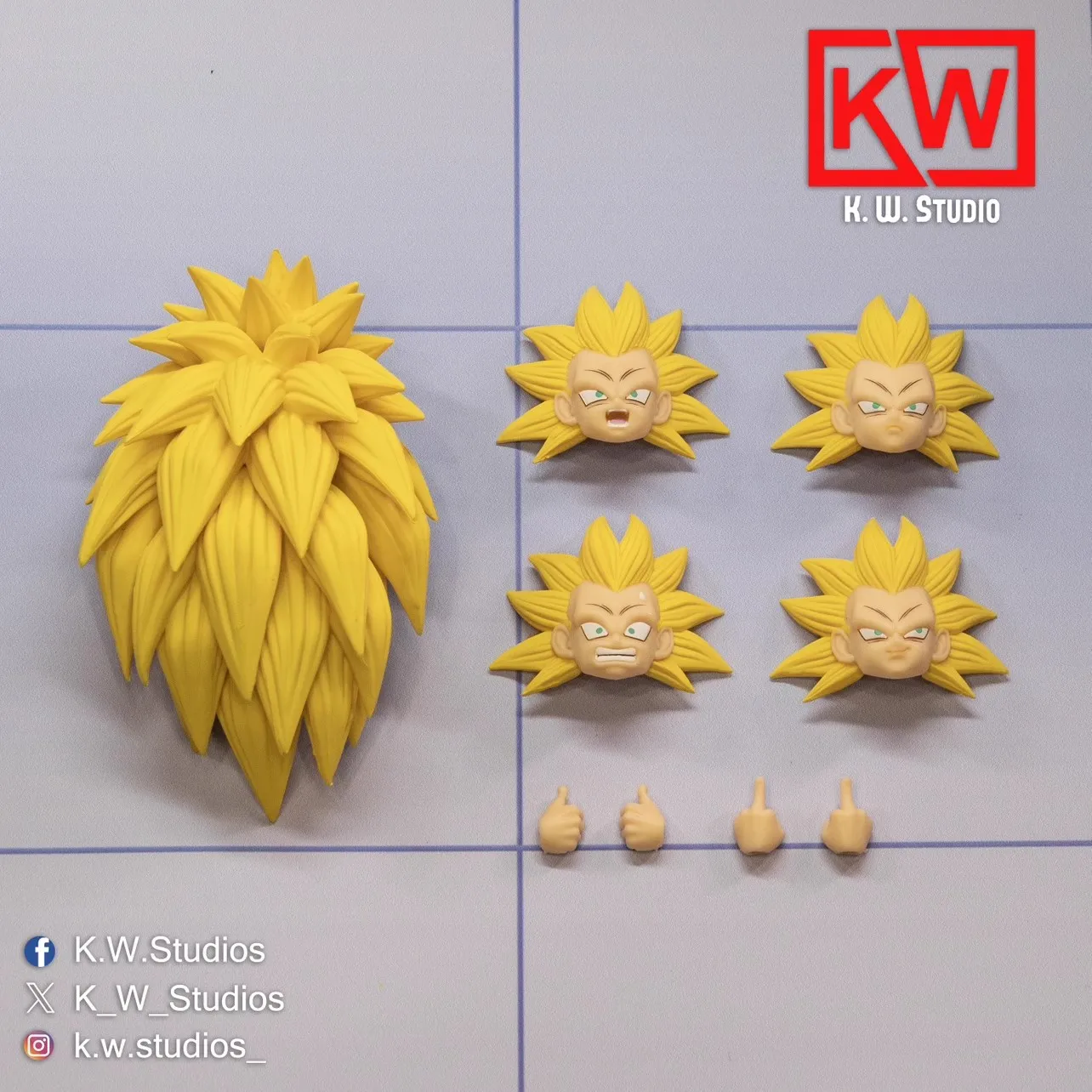 In Stock K Studio Anime Dragon Ball Shf Super Saiyan 3 Gotenks Head Accessory Kit Action Figure Kid Toy Christmas Birthday Gift