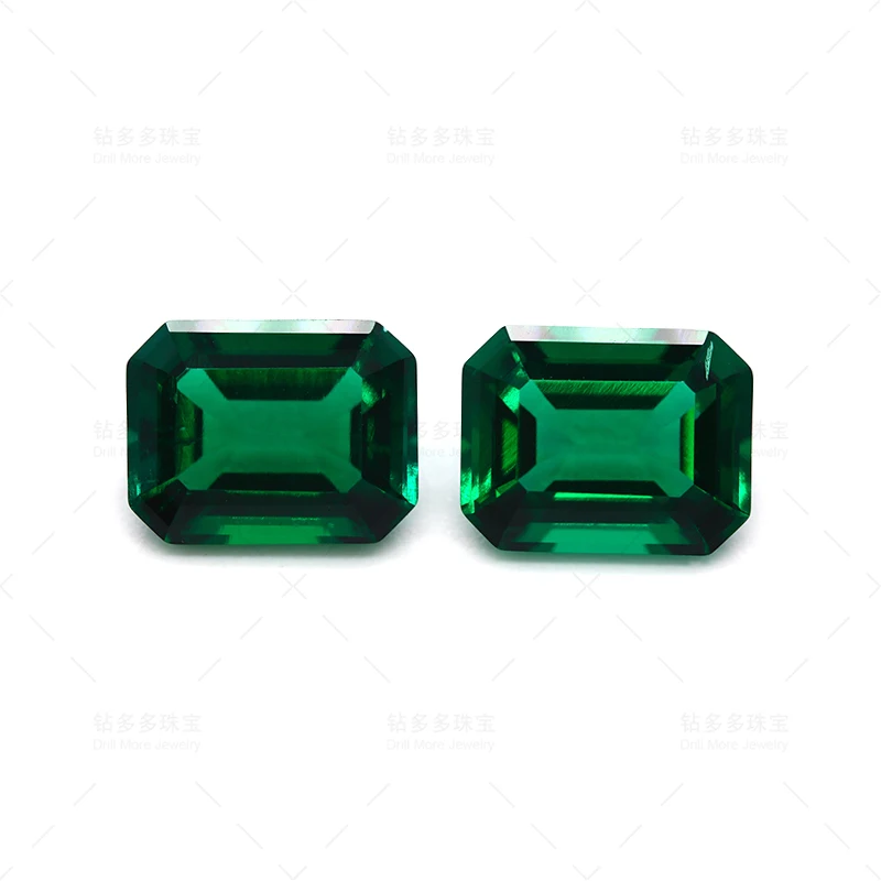 Laboratory Cultivation Of Zambia Emerald 7x9mm Emerald Cutting Jewelry Manufacturers Direct Bare Stone Wholesale