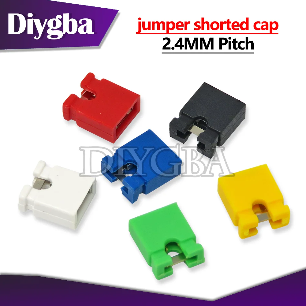 100PCS Pitch 2.4mm Pin Header jumper shorted cap & Headers & Wire Housings Black yellow white green red blue For Arduino