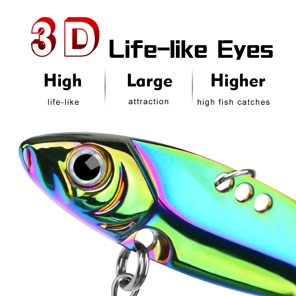 PROBEROS 1 Stück Bunter Vibrations-Paillettenköder 5g-20g Weitwurf-VIB-Angelköder Künstlicher Barschköder Sinkender Spinner Spoon Swimbait – Detail 4