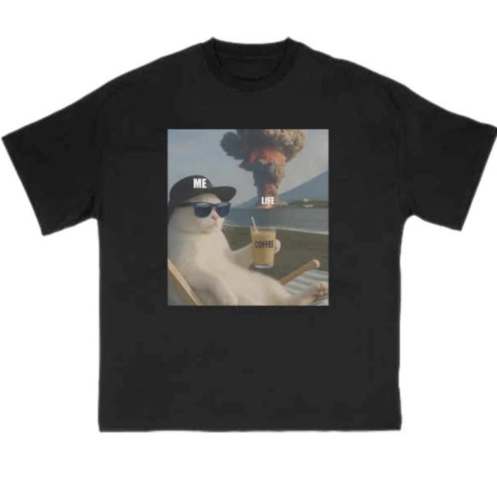 

Dashing Cat Graphic Printing Summer Autumn Winter Pure Cotton Men's and Women's T-shirts Short Sleeves Luxury Outdoor Sports