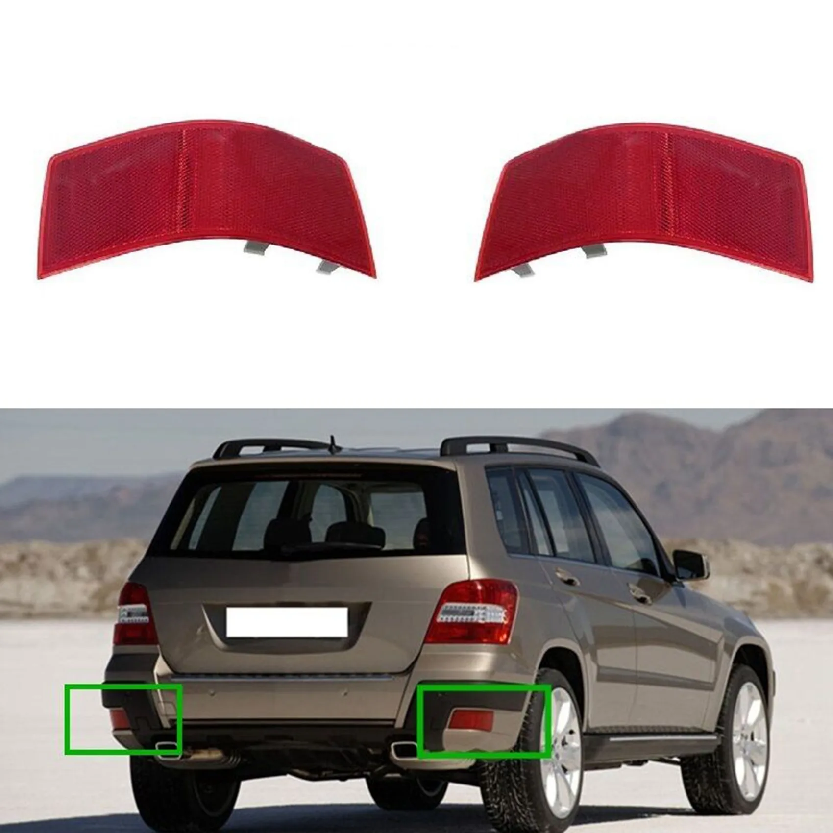 Car Rear Bumper Reflector Light Trim Warning Lamp for Mercedes-Benz GLK-Class W204 GLK250 GLK300 GLK350 2048200174