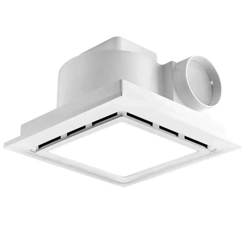 

LED Light Bathroom Exhaust Fan 140 CFM Ultra Quiet Operation Easy Installation 4 Inches Duct Square Design Reflection Panel