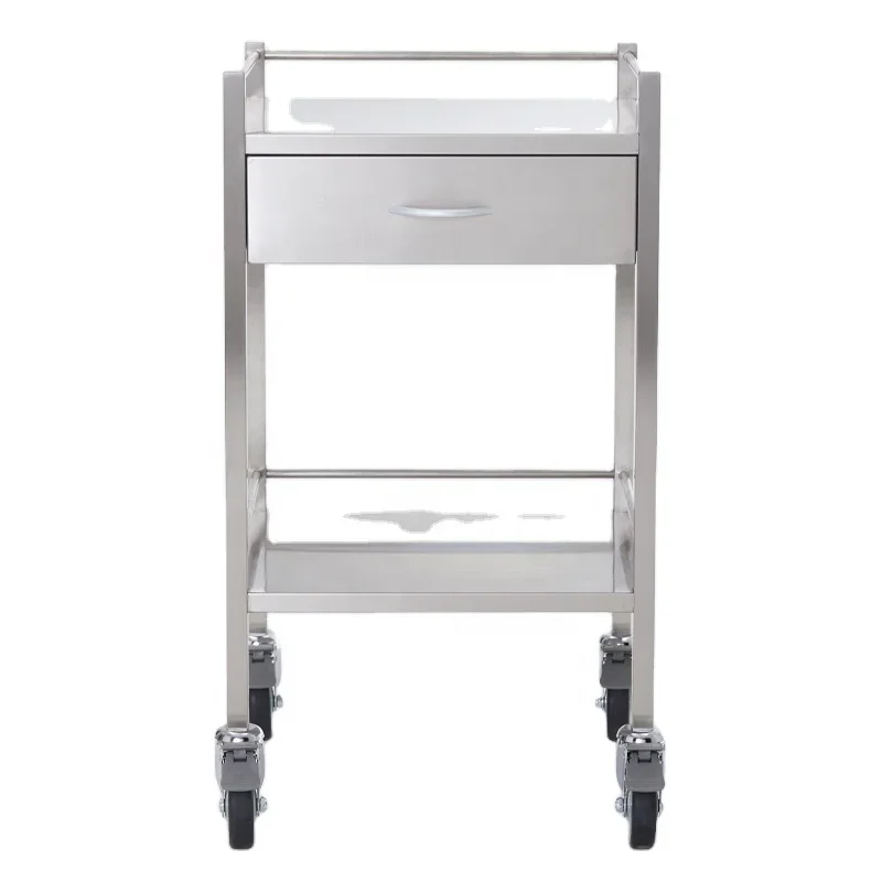 Durable Stainless Steel Trolley On Wheels for Clinic