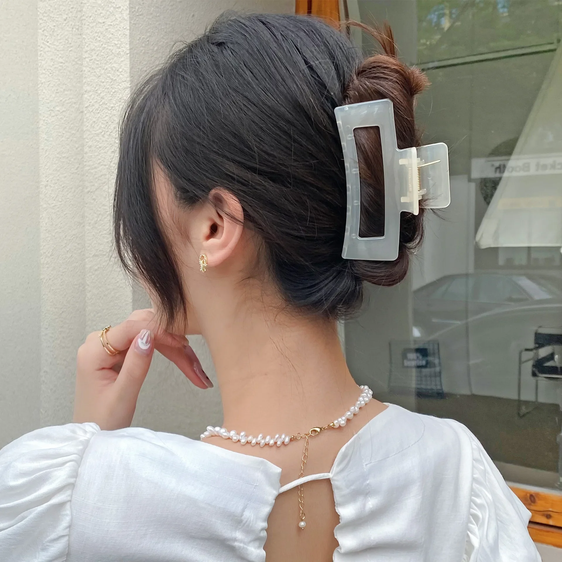 Pinza para el pelo para mujer y niña, pinza para el pelo grande transparente de plástico, pinzas para el pelo de cangrejo, accesorios para el