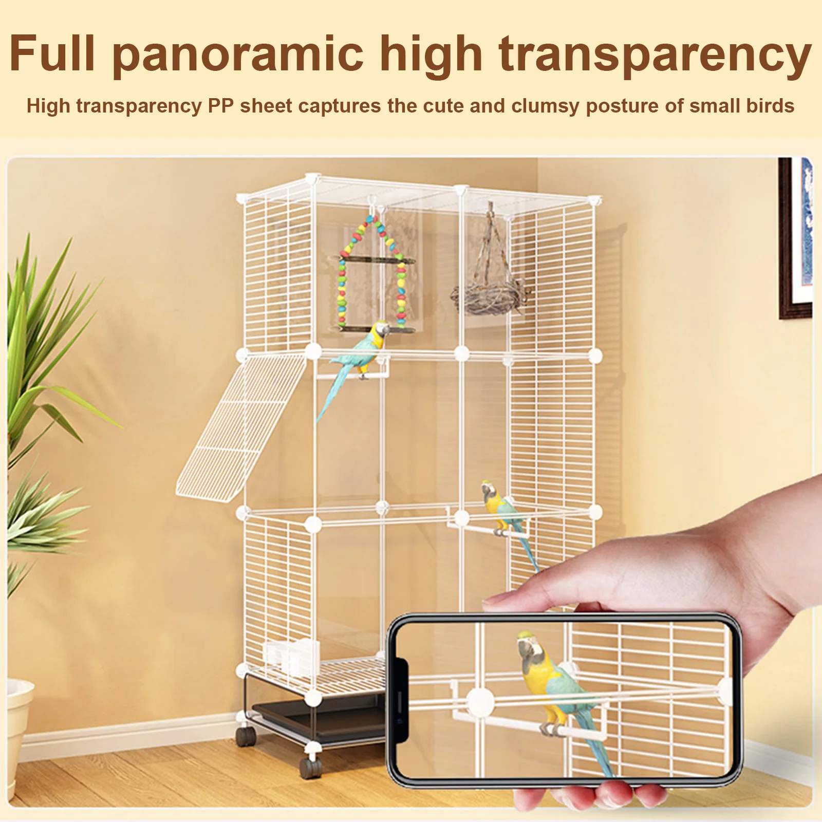 

Широкая подставка для птичьей клетки на колесах с подставкой, поднос, качели, лестница, большой птичий домик для попугаев, корелл, Conure Budgie Canary Finch