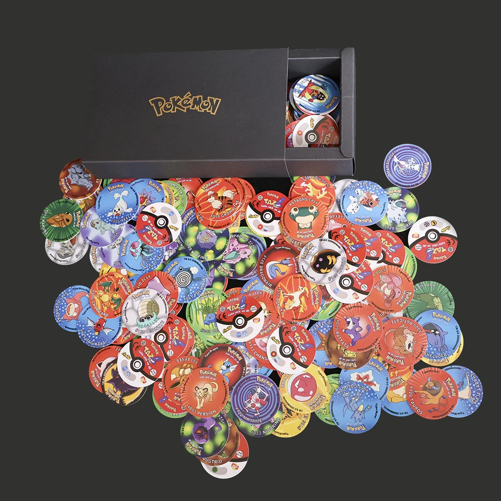 ﻿   Lote De Tazos Pokemon الجيل الأول 169 قطعة مجموعة كاملة من أغطية الحليب Super Mega Master Pikachu بطاقات Tasos المستديرة