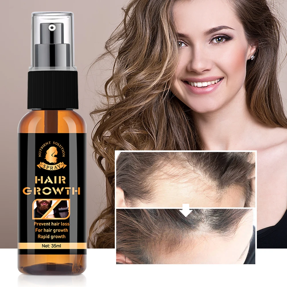 35Ml Baardgroei Serum Spray Snel Haar Groeiende Etherische Olie Dikker Langer Voller Baard Verzachting Hydraterende Baard Vloeistof