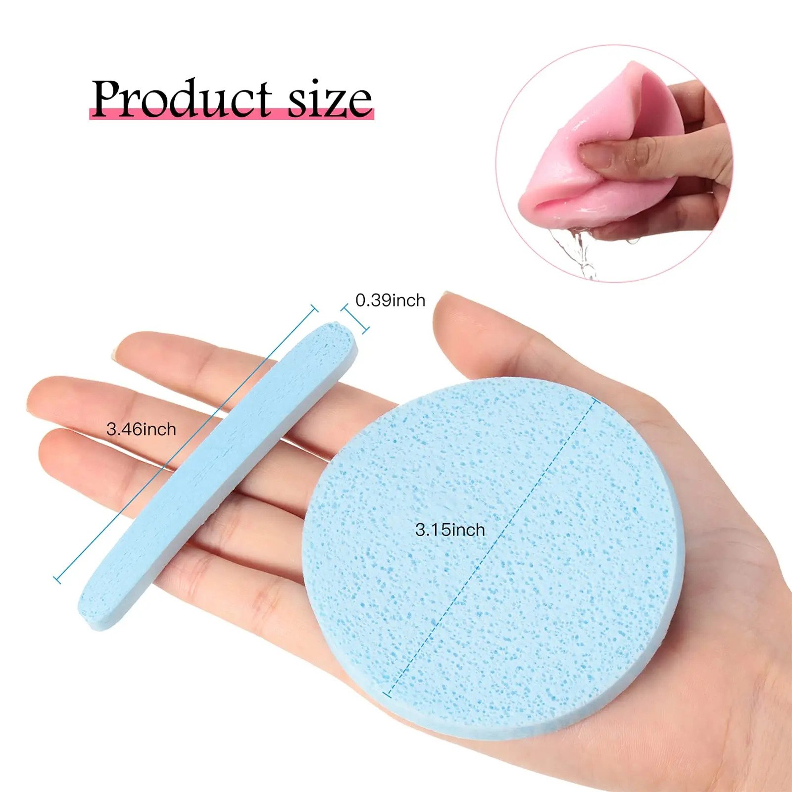 12Count Compressed Facial Sponges Face Cleansing Estheticians Spa Wash Round Makeup Pads Compress Exfoliating Removal Sponge