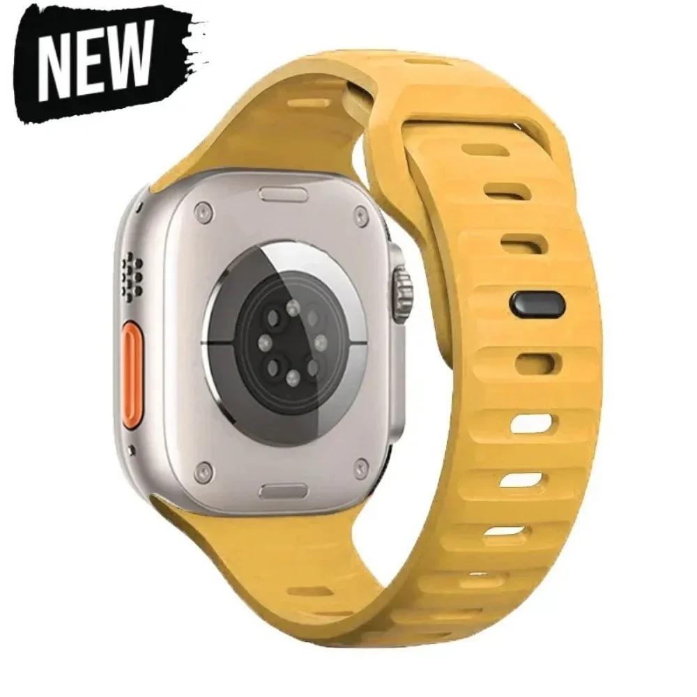 Силиконовый ремешок для Apple Watch Series 49 мм, 46 мм, 45 мм, 44 мм, 42 мм, 41 мм, 40 мм, спортивный ремешок для часов iWatch 10 Ultra 9 8 7 6 SE, аксессуары