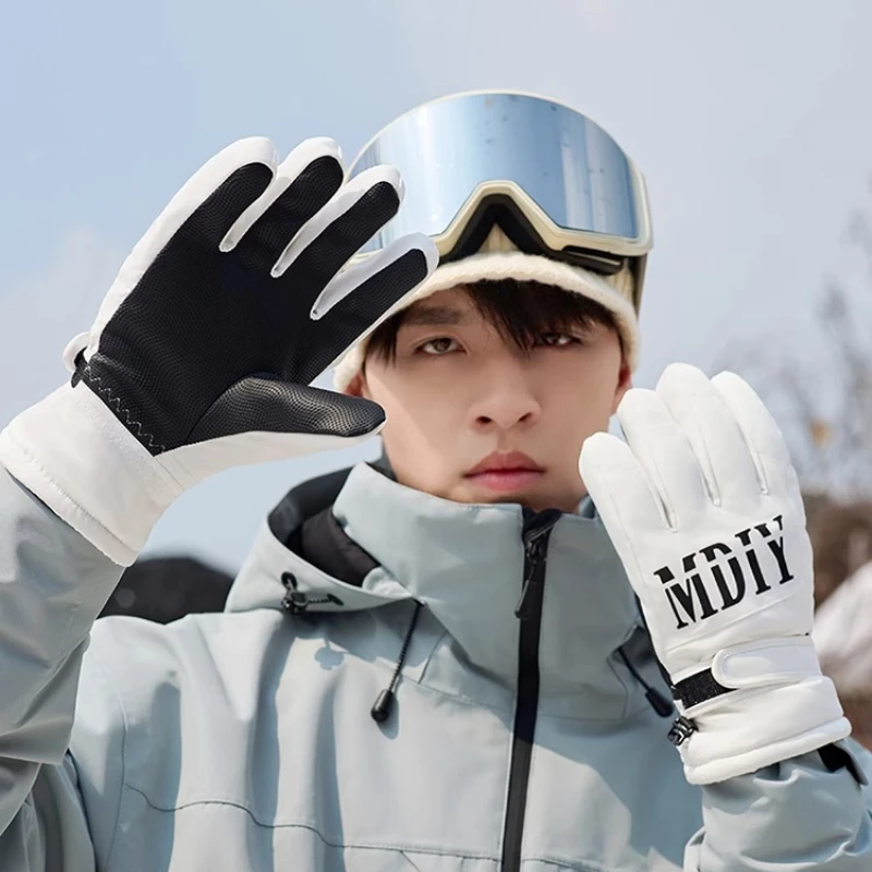 

Waterproof Warm Winter Gloves Cycling Cold Protection Fleece Lined Biker Gloves Thicken Handschoenen Windproof Motorcycle