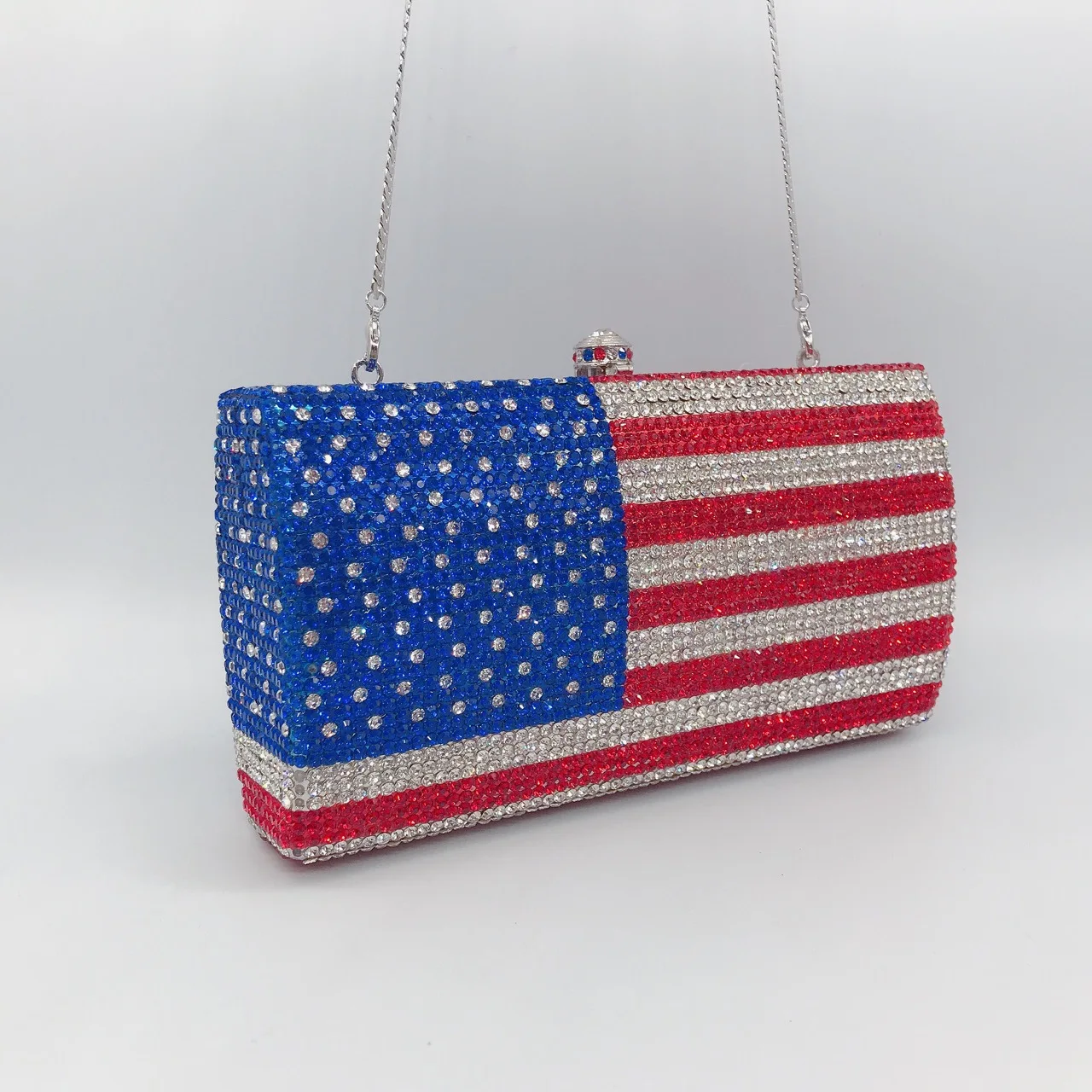 American Flag Women Rhinestone Evening Bags Crystal Designer Clutch Purse Diamond Clutches for Lady Luxury Party Banquet Bags