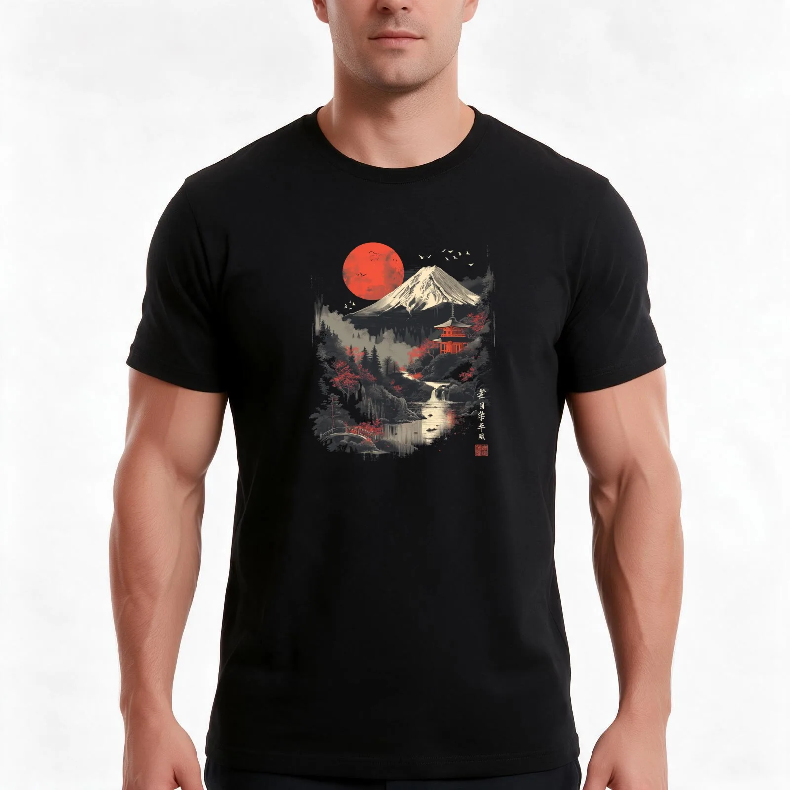 Fuji Mount Tokyo Japan Fujiyama Japanese Inspired 80s Style, Fujiyama the main mount of Japan T-Shirt, Summer Casual Cotton Tee