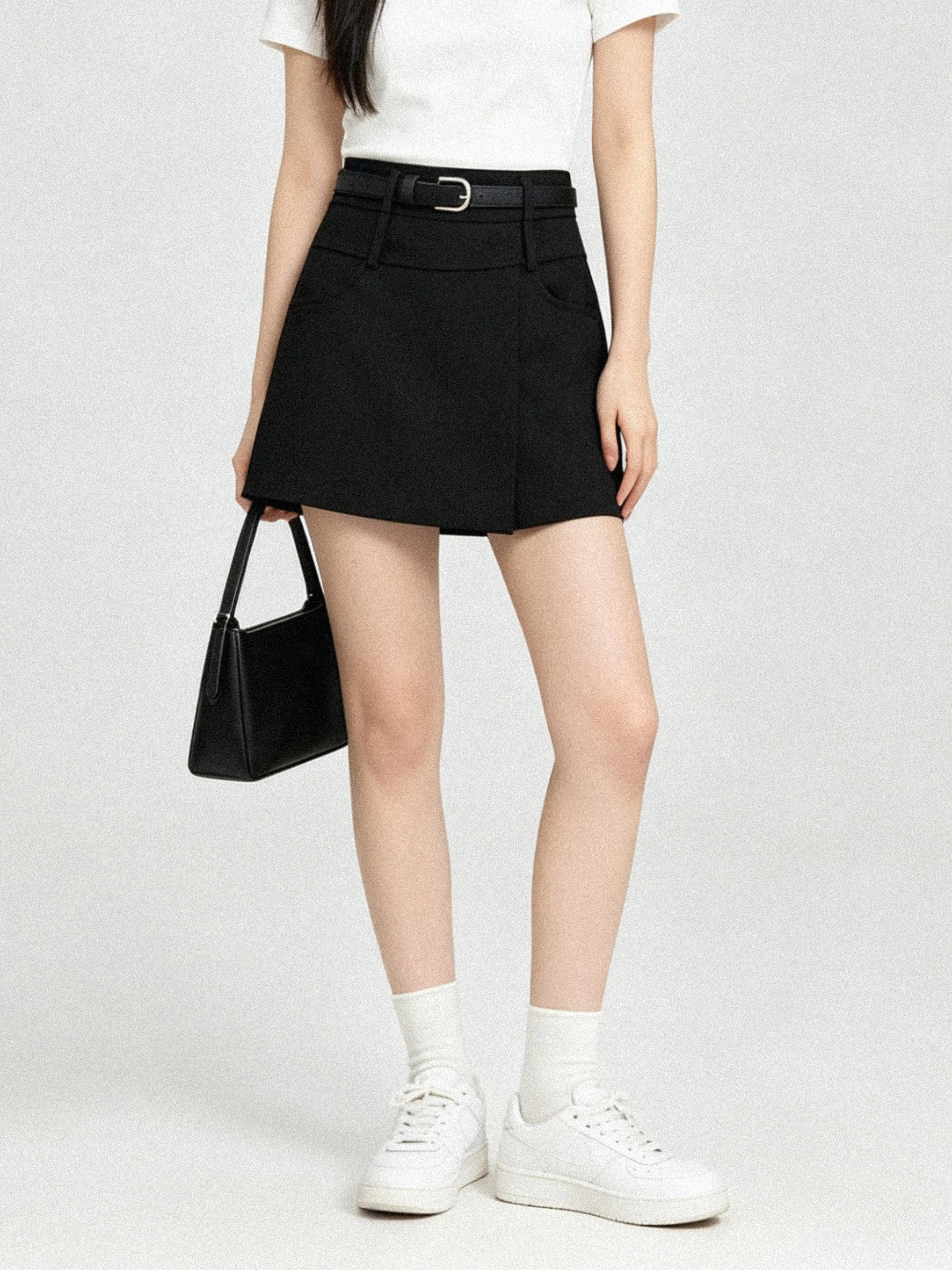 2026 New High Waist Korean Style Casual Suit Material Skirt Pants Commute Anti-Light Short Pants Versatile Breathable Ladies ...