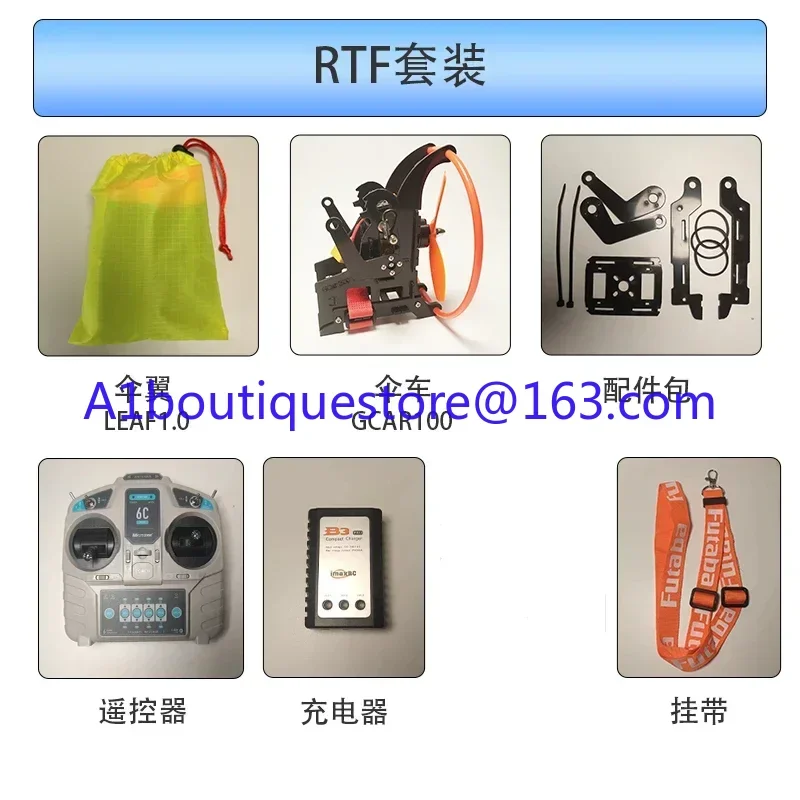 1,28M RC Powered. Walk Dog Gods Stunt Parachute Modelo de parapente voador brilhante