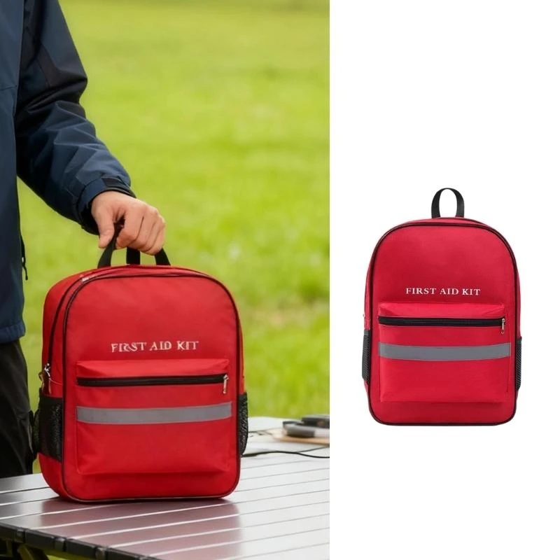 Empty First Aid Bag Lightweight Emergency Backpack With Multiple Compartments For Organized First Aid Storage F19E