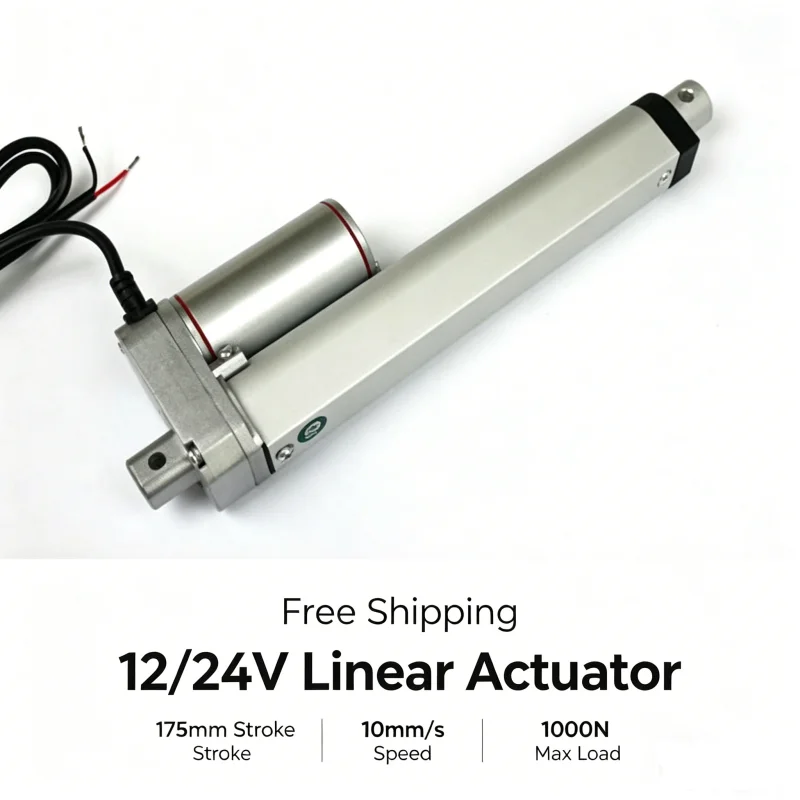 

Free Shipping 175mm/ 7inch Stroke 10mm/s Speed With 225LBS Max Load 12V Linear Actuator