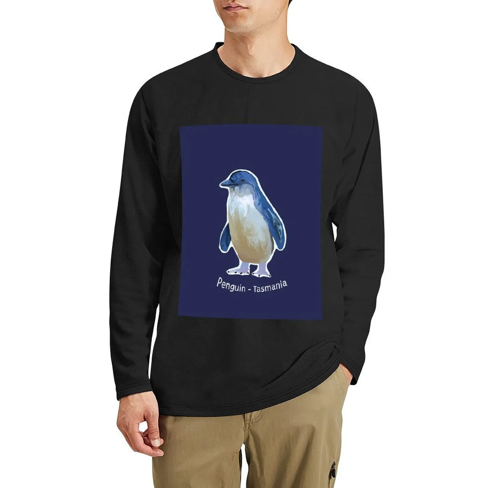 

Penguin Tasmania Long T-Shirt custom t shirt funny t shirt Tee shirt oversized t mens workout shirts