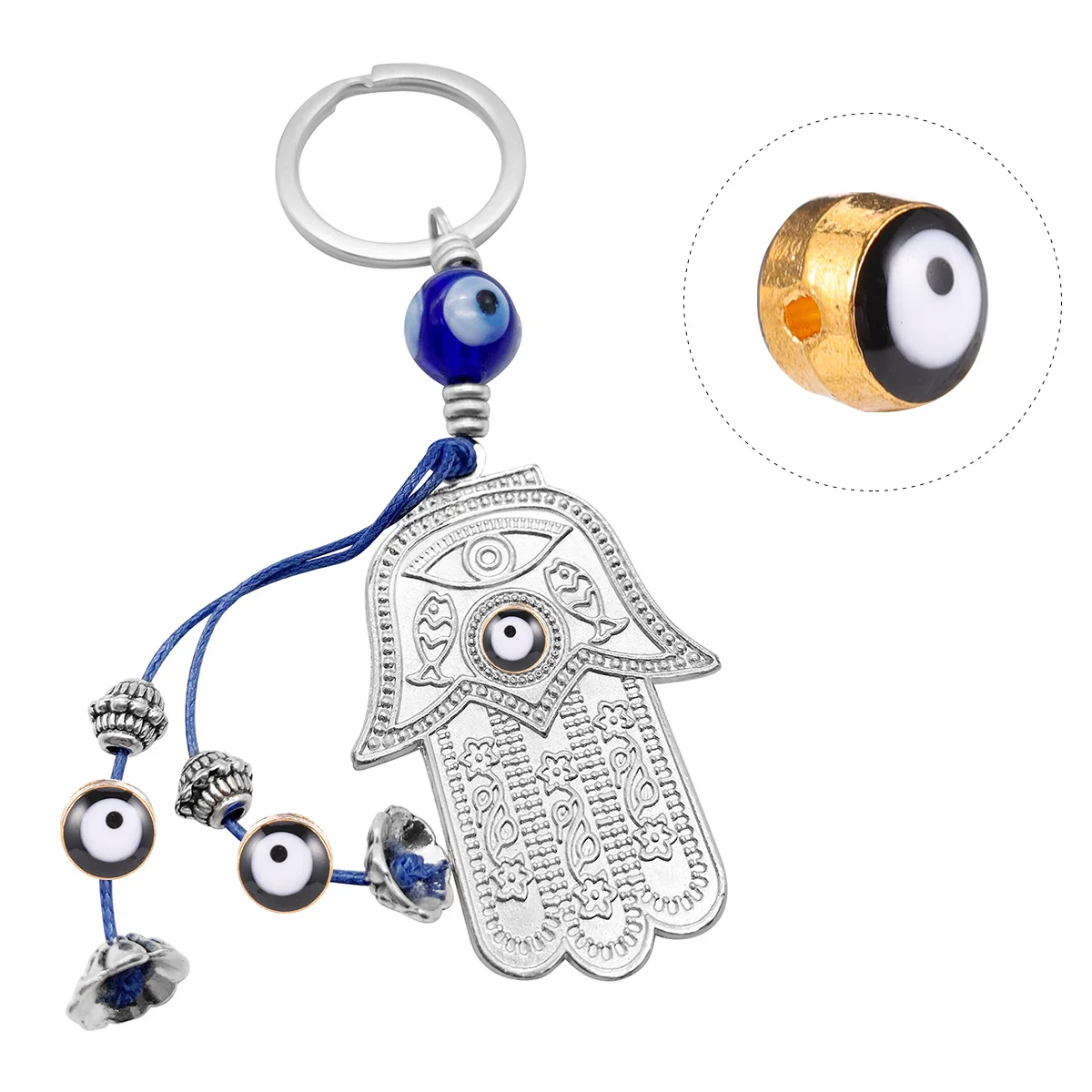 

100Pcs Evil Eye Bead Bracelet Charms DIY Jewelry Making Halloween Accessories Alloy Halloween Decoration Evil Eye Bead