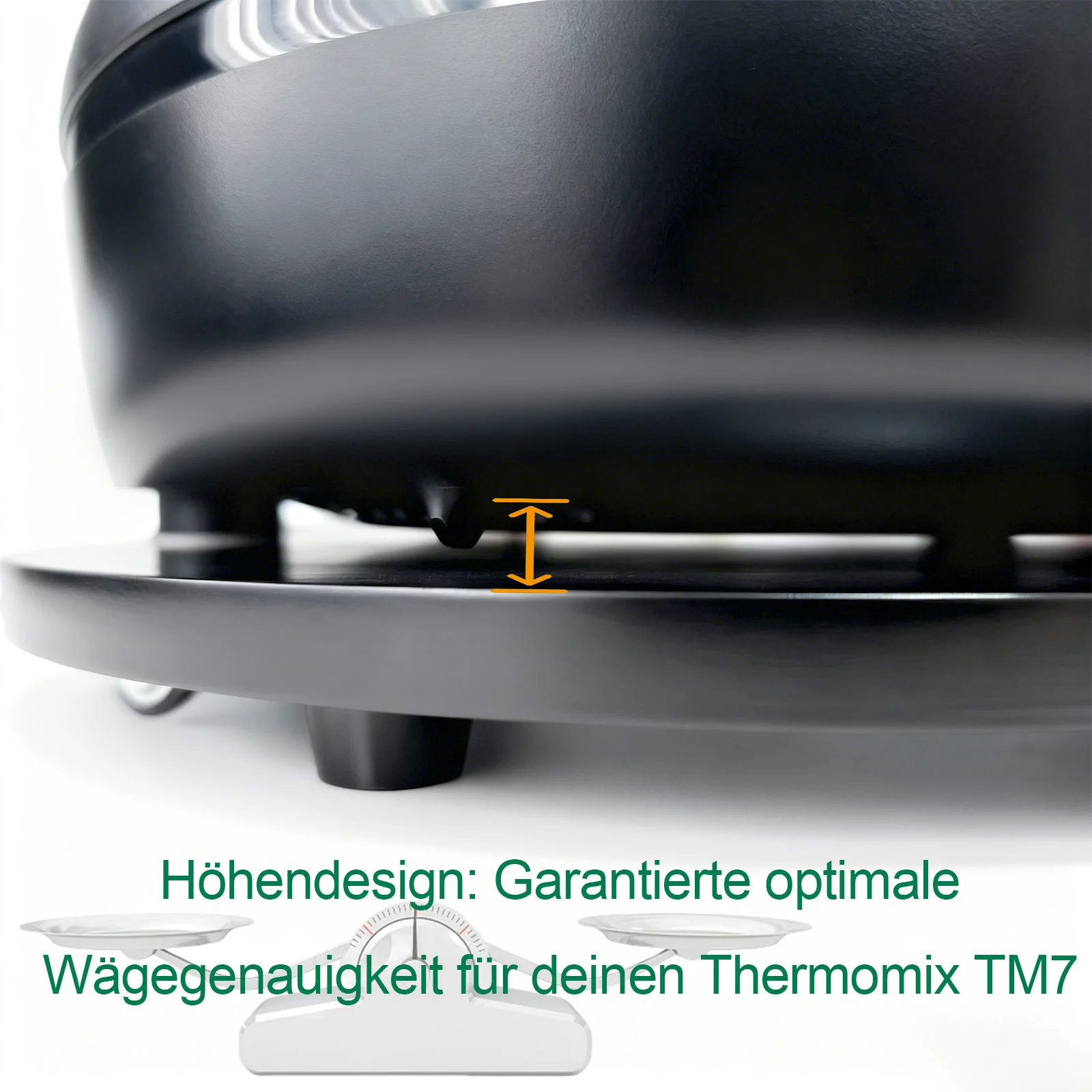 Thermomix TM7 Sliding Board with Wheels:Easy-Move Base Glider with Finger Grip Notch&Stable Rubber Base,Protects TM7&Countertops image 5