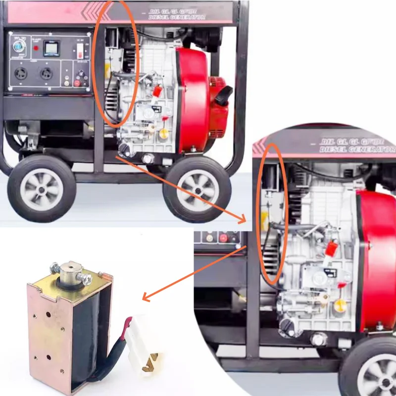 Diesel Generator Stop off Switch 12V Shutdown & Oil off Solenoid Valve Compatible with Engine Models 178 186 188 192 195