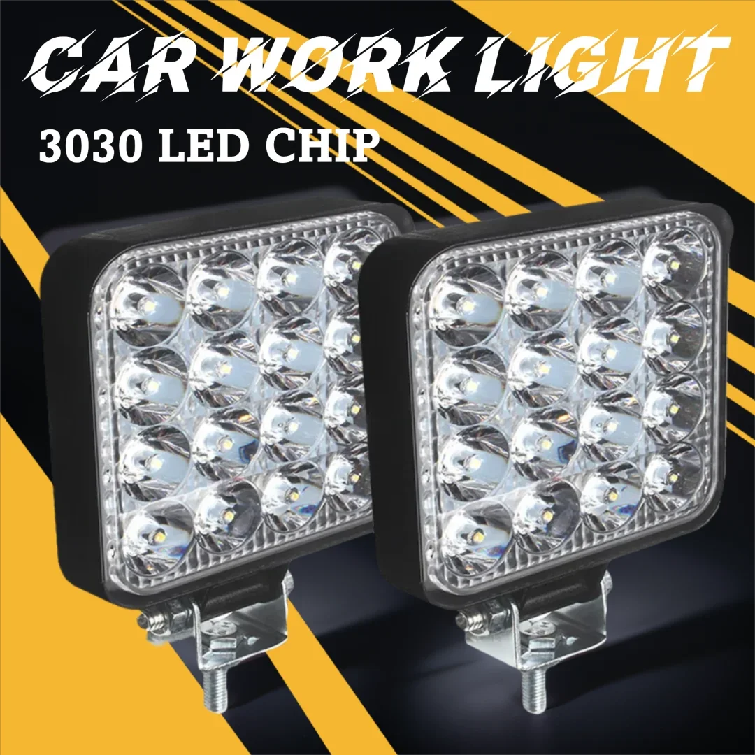

12V 24V Square Headlights LED Work Light for Car Truct Boat Atv 4x4 Tractor 48W Spotlight LED Light Bar Mini Offroad LED Bar