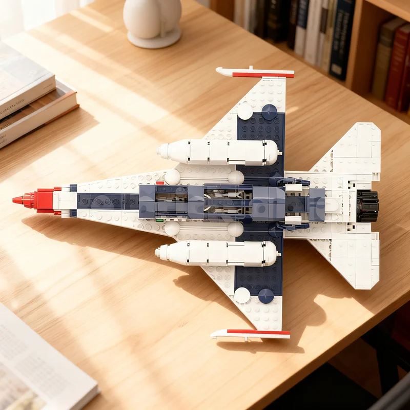 484pcs MOC Creator Expert F-16 Viper Thunderbirds Demonstration Team Model Christmas Gift DIY Ideas Craft Design