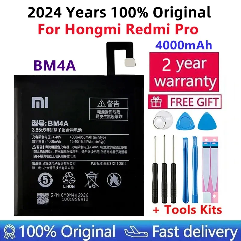 

100% Original Backup New BM4A Battery 4000mAh For Xiaomi Hongmi Pro Battery In Stock With Tracking Number