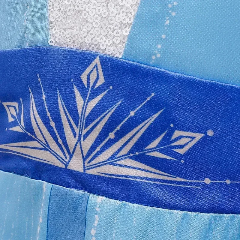 Movie Ice and Snow 2 Princess Elsa Dress Fantasy Party Girl Cosplay Snow King Sequins Princess Dress Birthday Tango Dress