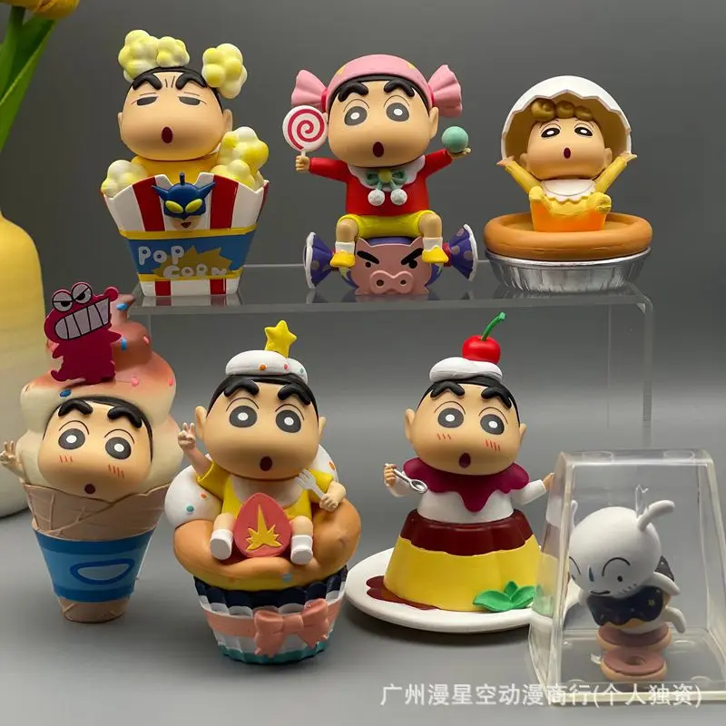 

1 шт., аниме, карандаш Шин-тян, украшения, время десерта, кавайная фигурка, модель из ПВХ, забавные игрушки, коллекционные подарки для детей