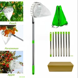 Adjustablet Fruit Picker Stainless Steel Device Fruit Picker With Telescopic Handle Detachable Picking Device Farm Garden Tool