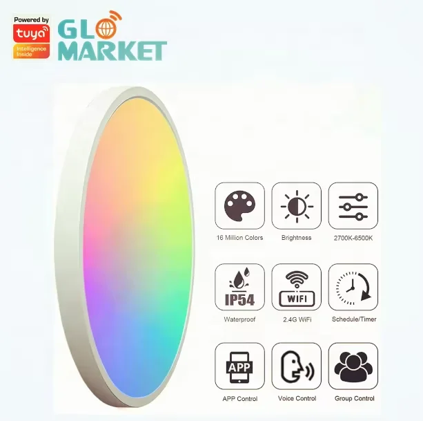 

Glomarket 24w Tuya умный потолочный светильник красочный RGB пульт дистанционного управления умный светодиодный современный стиль музыкальный потолочный светильник ягненок