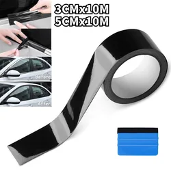 Car Vinyl Wrap Strip Tape Gloss Black Wrap Foil Kit Anti Scratch Window Door Protection Film 3/5cmX10M Car Accessories