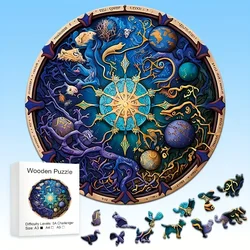 Wooden Jigsaw Puzzles for Adults Kids, Funny Puzzle with Animal Shaped Pieces , Best Gifts Home Decor Family Game
