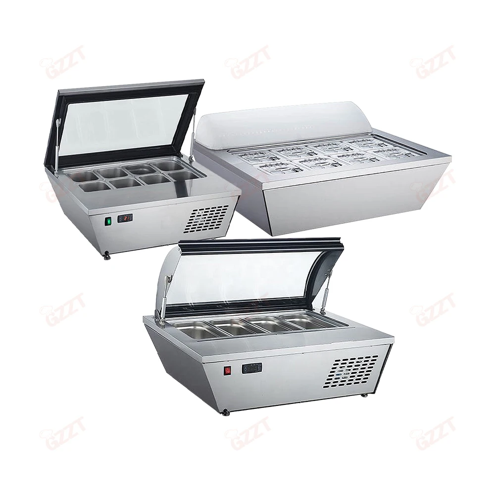 Lower Price Electric Mini Tabletop Counter Ice Cream Freezer Display Cabinets Commercial Gelato Counter Top Freezer Showcase