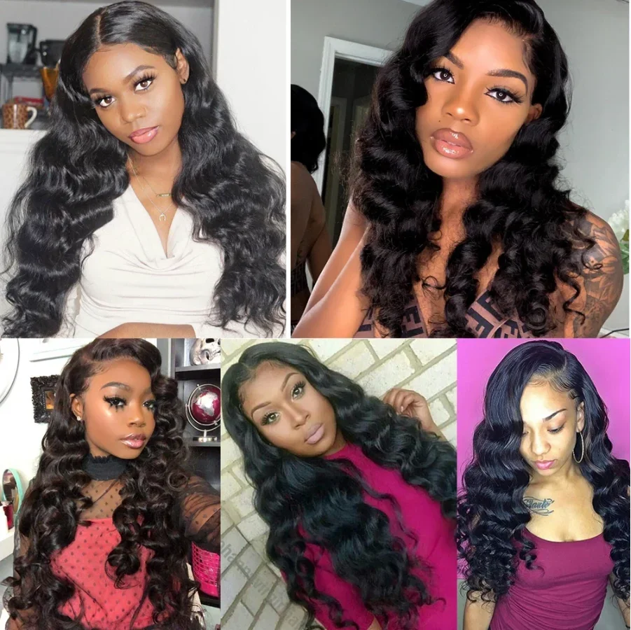 Tissage en lot brésilien naturel ondulé avec closure, extensions de cheveux, lots de 3