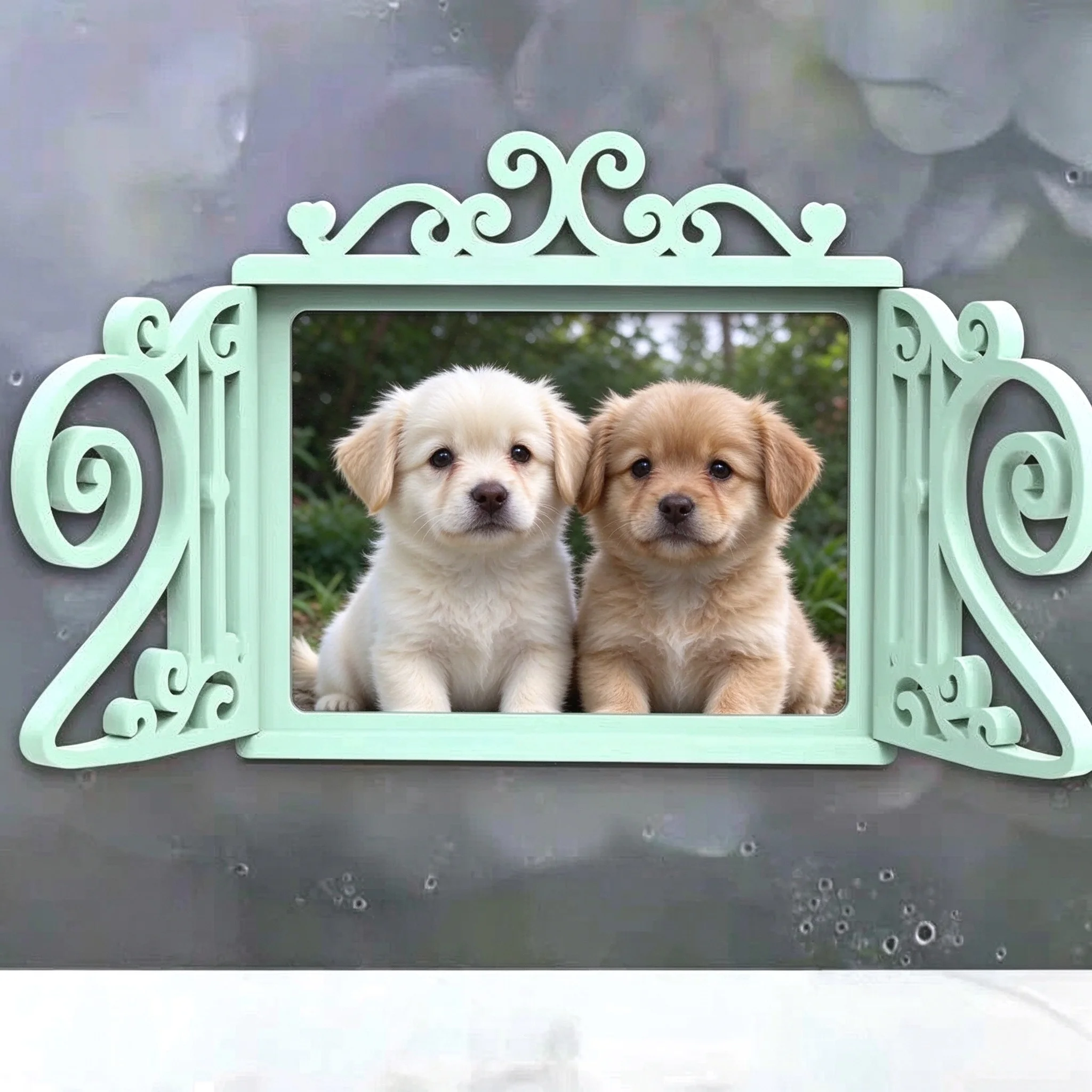 Cute Retro Magnetic Window Art Card Holder for Storing Small Cards Magnetic Photo Frames Fridge Magnets Hole Board Decor