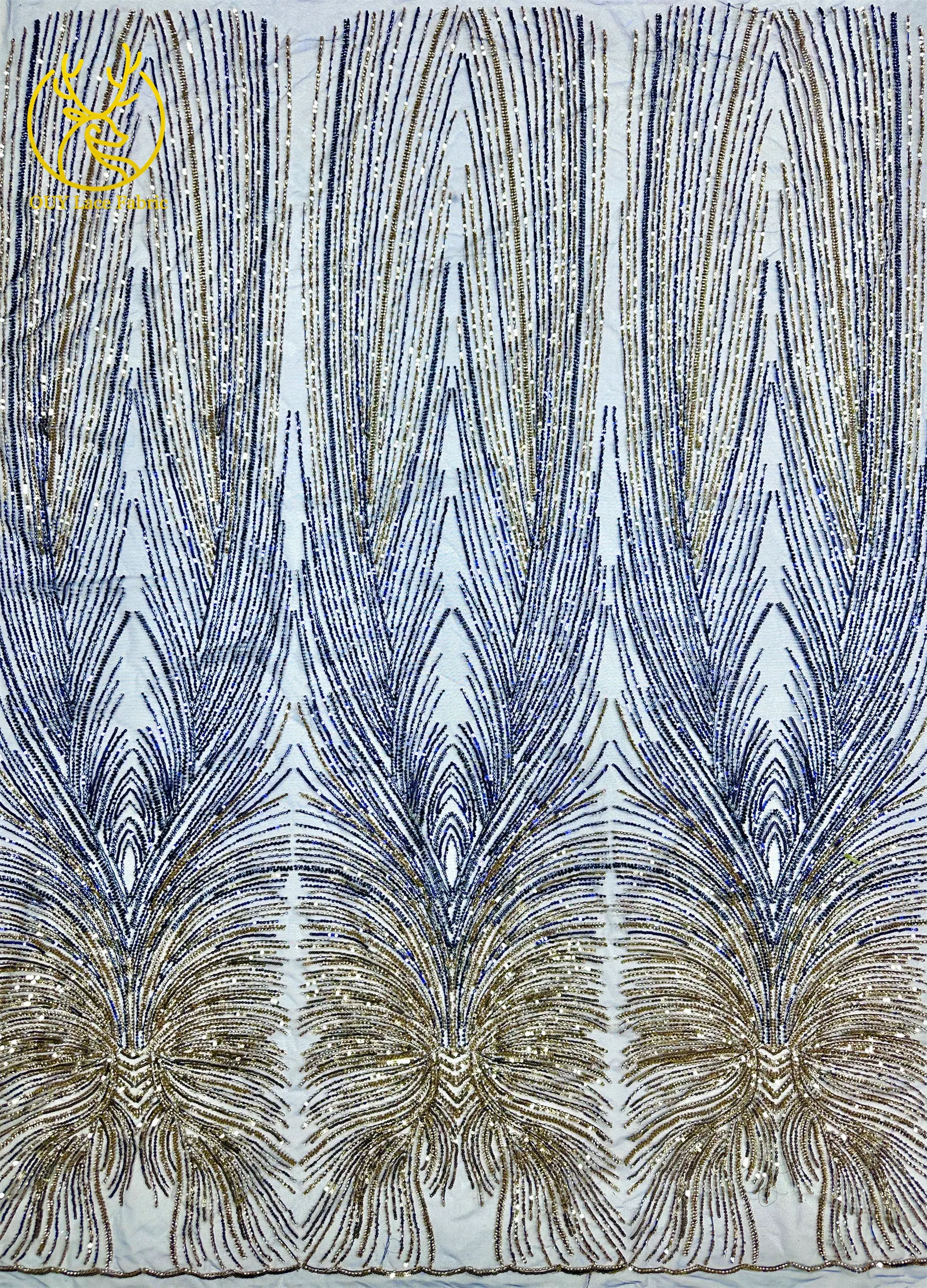 2026 Premium Spitze 5 Yards Französische Nigerianische Spitzenstoffe Afrikanische Pailletten-Perlen-Spitze für Damen Party Hochzeit Bankett – Detail 6